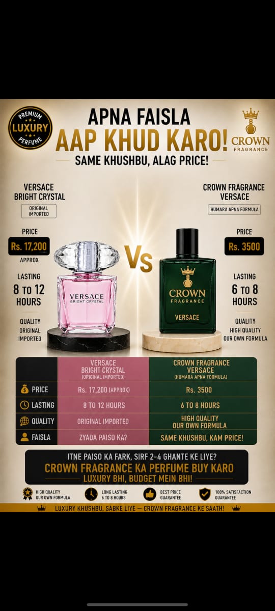 Versace Crown Fragrance | Premium Inspired Eau De Parfum for Women | Long Lasting Luxury Perfume (50ml)